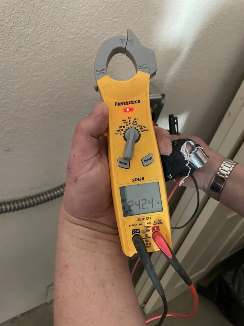 Voltage testing with clamp meter during Generator Installation in Hopewell